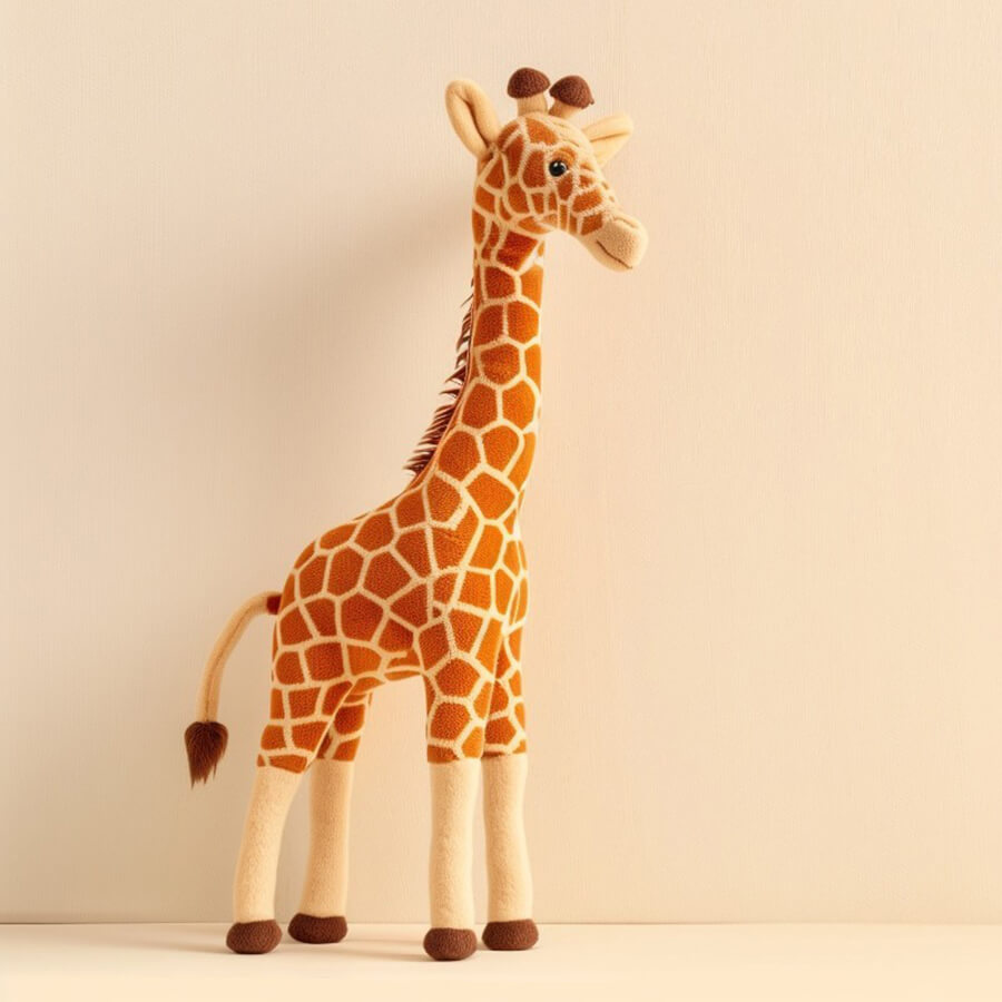 Custom plush toy manufacturer producing stuffed animals including giraffe toys