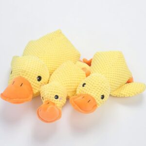 duck shape pet plush toy dog squeaky duck toy
