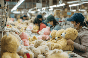 plush toy manufacturer production line in factory