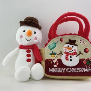 snowman plush toy handbag christmas snowman plush bag toy