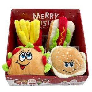 Hamburger, French fries and hot dog plush toy set